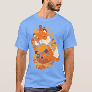 Zoo Animal Fo Autumn Falling Leaves Forest Animal T-Shirt