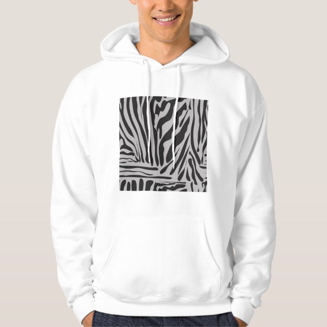 Zoo Animal Gift, Zebra Skin Print, Safari Animal Hoodie (Front)
