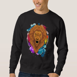 Zoo Animal Lion Africa Safari Colorful Lion Sweatshirt
