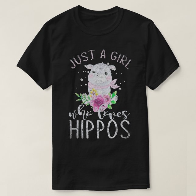 Zoo Animal Lover Women Girls Kids Hippo  T-Shirt (Design Front)