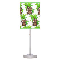 Zoo Animal Monkey and Palm Tree Boy Nursery  Table Lamp