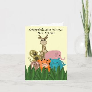 Zoo Animal New Baby congratulations Card