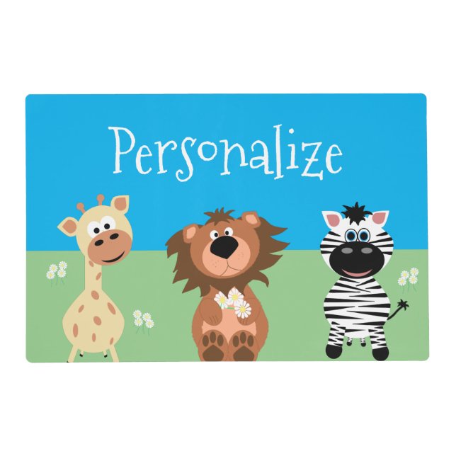 Zoo Animal Personalized Placemat (Front)