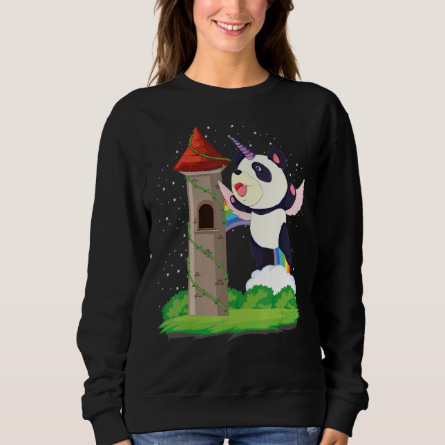 Zoo Animal Rainbow Pandacorn Magical Fairytale Uni Sweatshirt (Front)