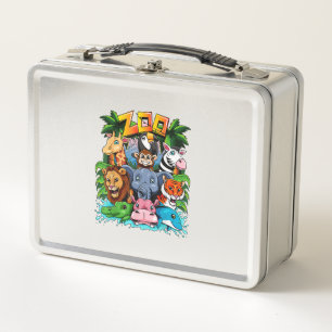 Zoo Animal Shirt Kids Boys Girls Teacher School Fi Metal Lunch Box
