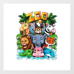 Zoo Animal Shirt Kids Boys Girls Teacher School Fi Wall Decal