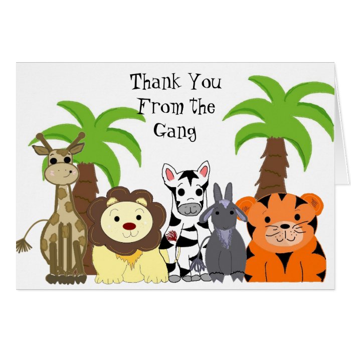 Zoo Animal Thank You Card