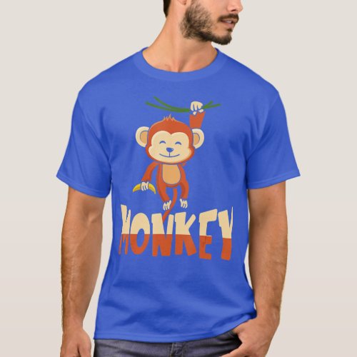 Zoo Animal Toddlers Kids Gift Cute Monkey  T_Shirt