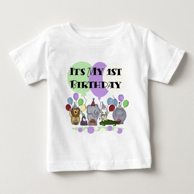 Zoo Animals 1st Birthday Tshirts and Gifts (Front)