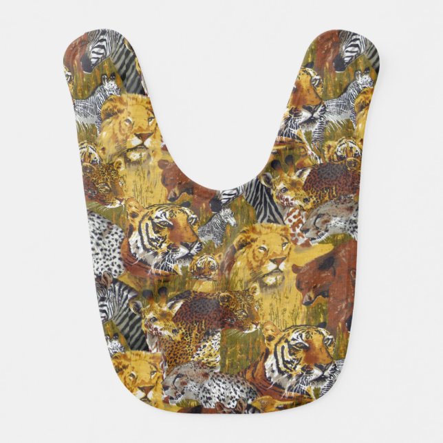 Zoo Animals Baby Bib (Front)