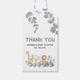 Zoo Animals Baby Shower Favor Tag Template