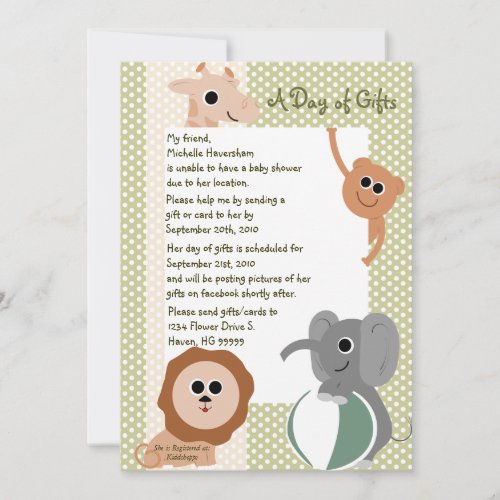 Zoo Animals Baby Shower Invitation