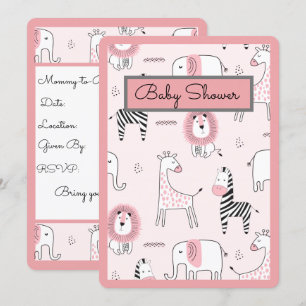 Zoo Animals Baby Shower Invitation