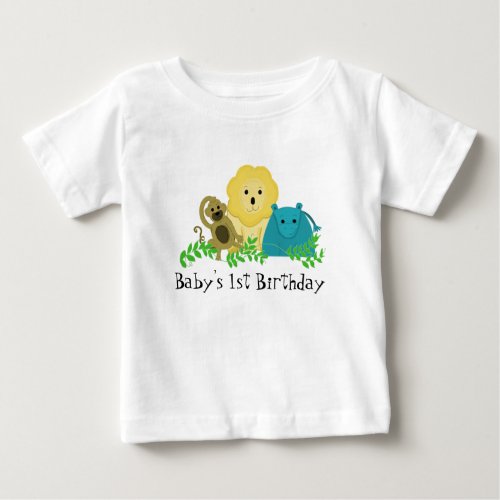 Zoo Animals Babys 1st Birthday Baby T_Shirt
