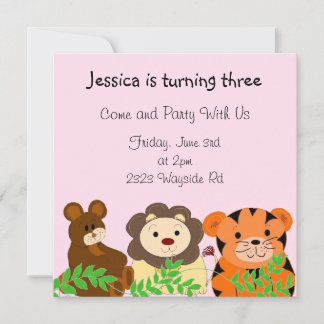 Zoo Animals Birthday Invitation