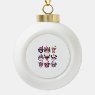 Zoo Animals Birthday Party Wildlife Lovers Boys Gi Ceramic Ball Christmas Ornament