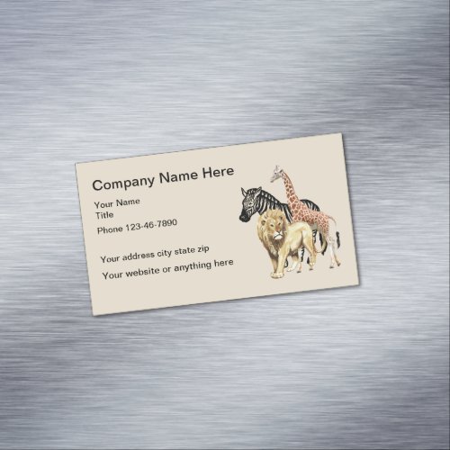 Zoo Animals Design Magnetic Business Card