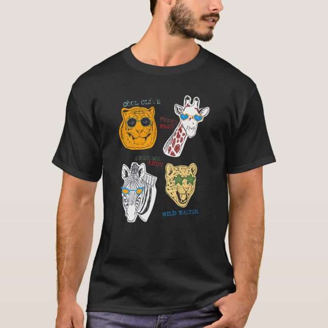 Zoo Animals Gang Cool Boys Graphic Girls Novelty W T-Shirt (Front)