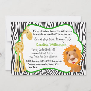 Zoo Animals Gender Neutral Baby Shower Invitation