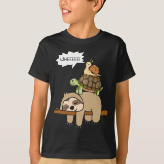 Zoo animals gift snail turtle sloth performance T-Shirt