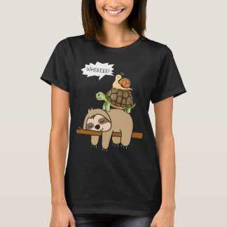 Zoo animals gift snail turtle sloth performance T-Shirt