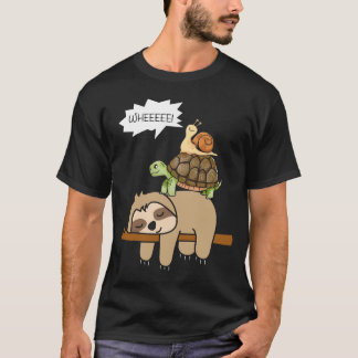 Zoo animals gift snail turtle sloth performance T-Shirt