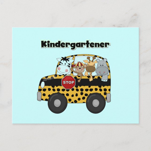 Zoo Animals Kindergartener Postcard (Front)