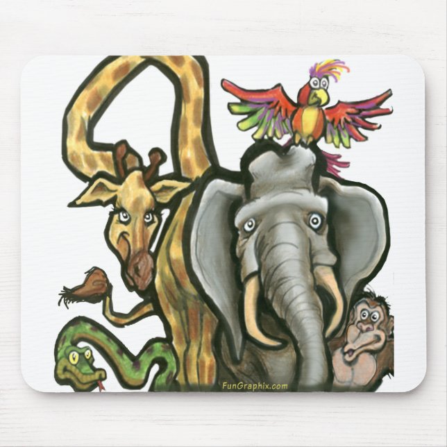 Zoo Animals Mouse Pad (Front)