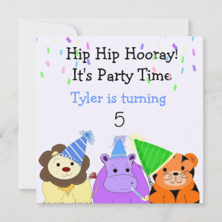 Zoo Animals Party Invitation