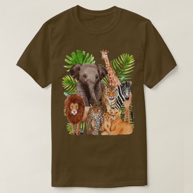 Zoo Animals Safari Jungle Animals Day At The Zoo  T-Shirt (Design Front)
