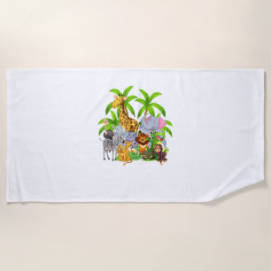 Zoo Animals Safari Wildlife Birthday Party A Day A Beach Towel