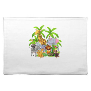 Zoo Animals Safari Wildlife Birthday Party A Day A Cloth Placemat