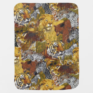Zoo Animals Swaddle Blanket