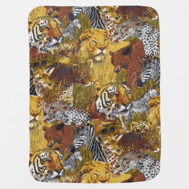 Zoo Animals Swaddle Blanket (Front)