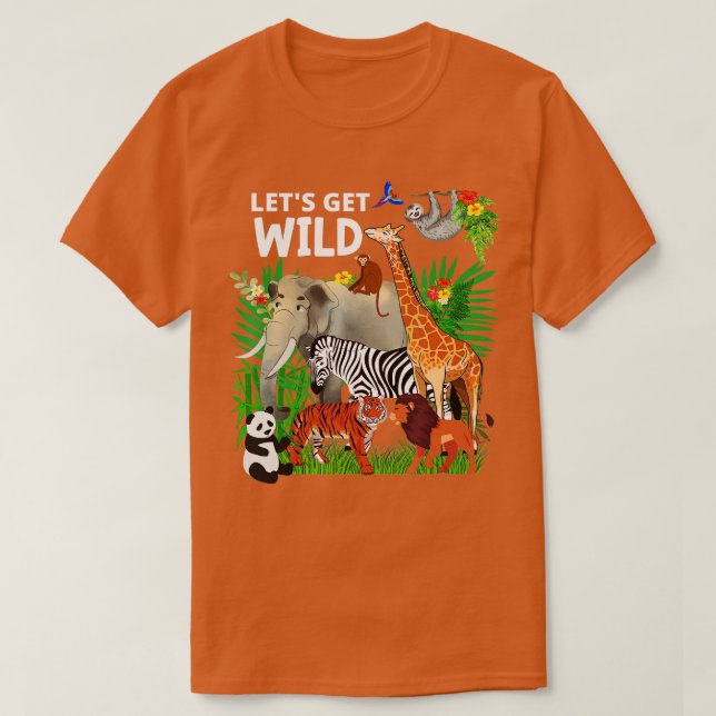 Zoo Animals Wildlife Birthday Party A Day At The Z T-Shirt (Design Front)