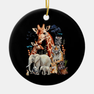 Zoo Animals Wildlife Birthday Party Animal Ceramic Ornament