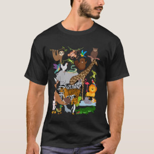 Zoo Animals Wildlife Birthday Party Zoo Day 24 Ani T-Shirt