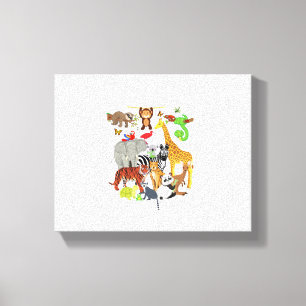Zoo Animals Wildlife Birthday Party Zoo Day 26 Ani Canvas Print