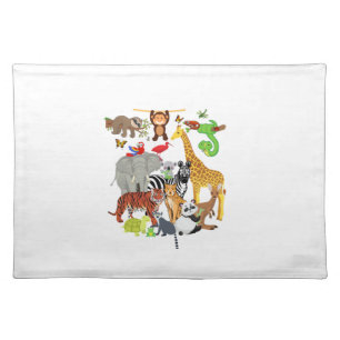 Zoo Animals Wildlife Birthday Party Zoo Day 26 Ani Cloth Placemat