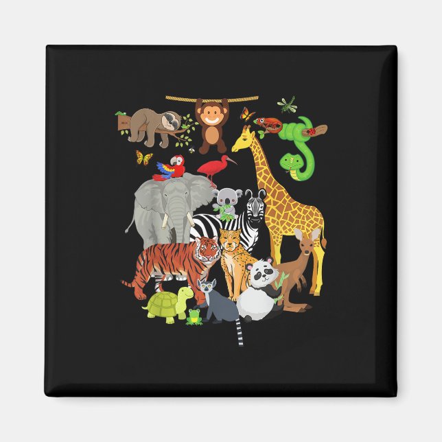 Zoo Animals Wildlife Birthday Party Zoo Day 26 Ani Magnet (Front)
