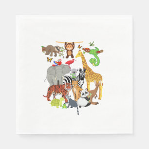 Zoo Animals Wildlife Birthday Party Zoo Day 26 Ani Napkins