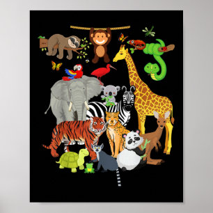 Zoo Animals Wildlife Birthday Party Zoo Day 26 Ani Poster