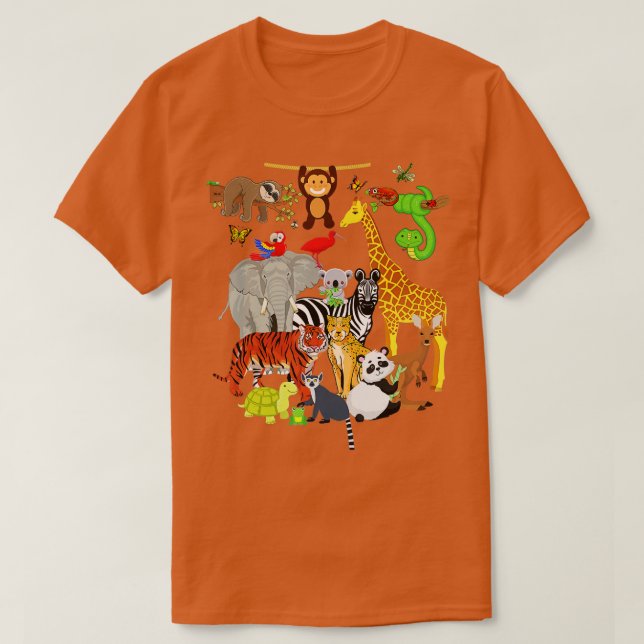Zoo Animals Wildlife Birthday Party Zoo Day 26 Ani T-Shirt (Design Front)