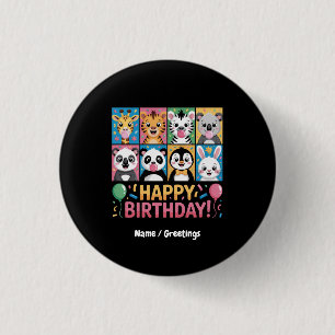 Zoo Animals Wildlife Birthday Party Zoo Day Funny  Button