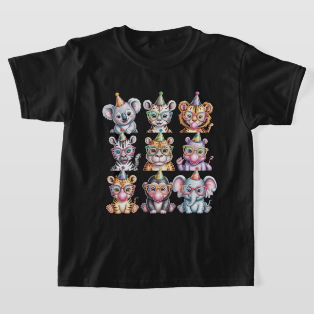 Zoo Animals Wildlife Birthday Party Zoo Day T-Shirt (Laydown)