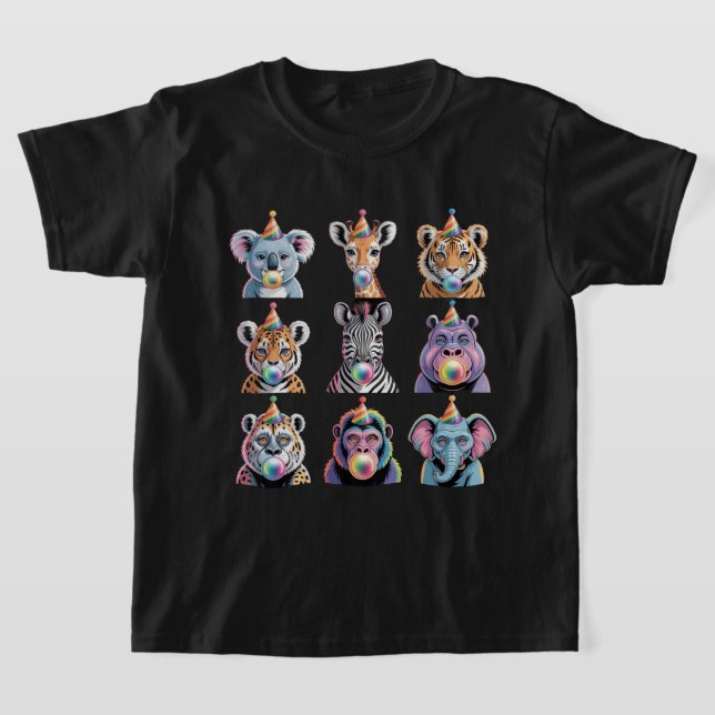 Zoo Animals Wildlife Birthday Party Zoo Day T-Shirt (Laydown)