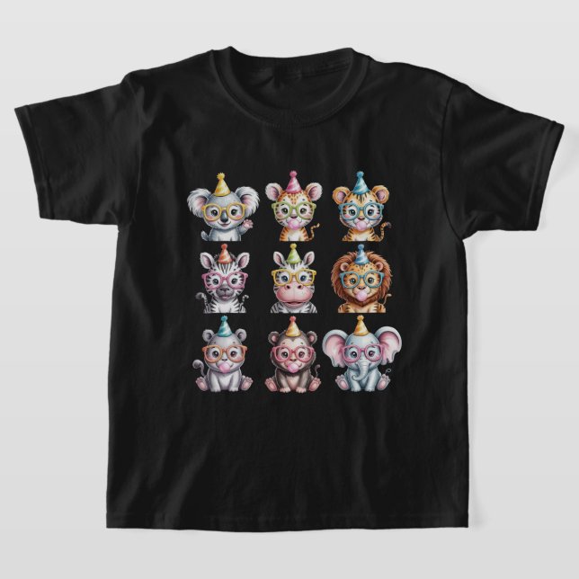 Zoo Animals Wildlife Birthday Party Zoo Day T-Shirt (Laydown)