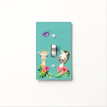Zoo Babies With Flowers Light Switch Cover