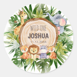 Zoo Baby Animals Classic Round Sticker