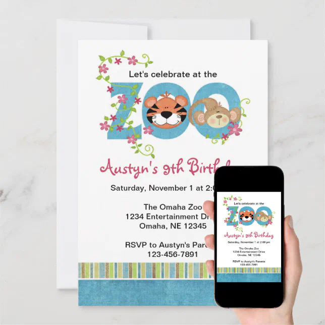 Zoo Birthday Party Invitations Zazzle